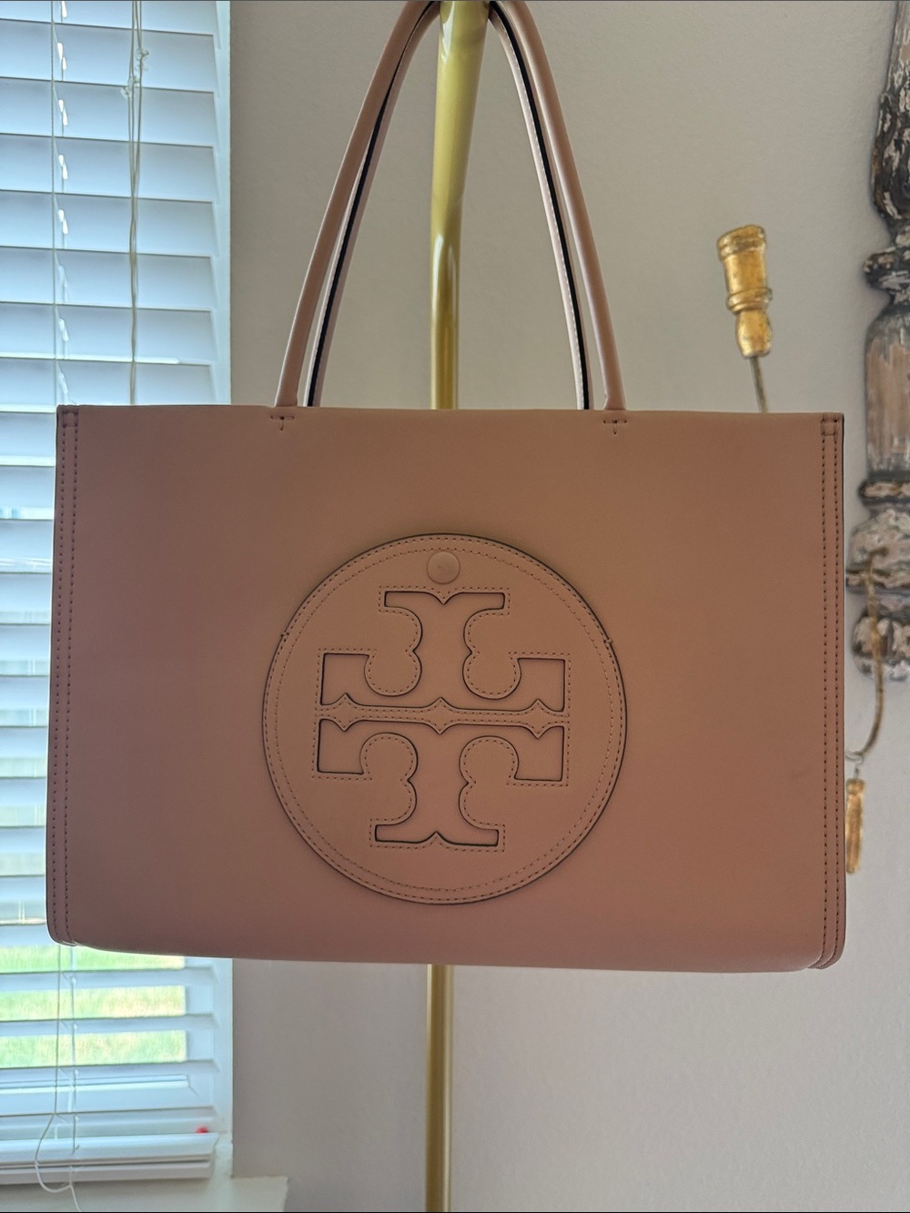 Tory Burch Pink Leather Logo Tote